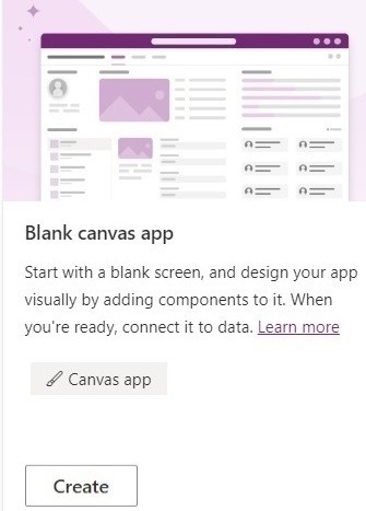 Power Apps Home page